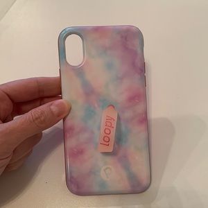 iPhone XS Loopy case in Purple, Blue, Pink